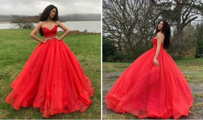 Punjabi Bombshell Sonam Bajwa Looks Smoking Hot in Lia Stublla's Red  Princess Gown And Curly Hair | India.com