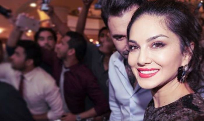 Sunny Leone Raises The Temperature in Sexy Black Dress With Hot Red Lipstick- See Picture India