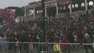 Thousands Celebrate, Dance at Wagah Border During Beating Retreat After Air Strike at Balakot Thousands Celebrate, Dance at Wagah Border During Beating Retreat After Air Strike at Balakot