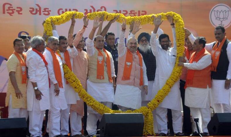 BJP, SAD, Shiv Sena, LJP leaders at Amit Shah's rally