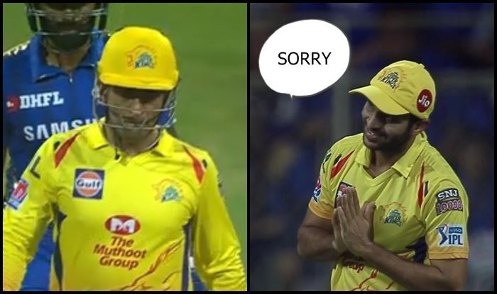 Ipl 2019 When Shardul Thakur Said Sorry To Ms Dhoni After Misfield During Mi V Csk At Wankhede Watch Video India Com