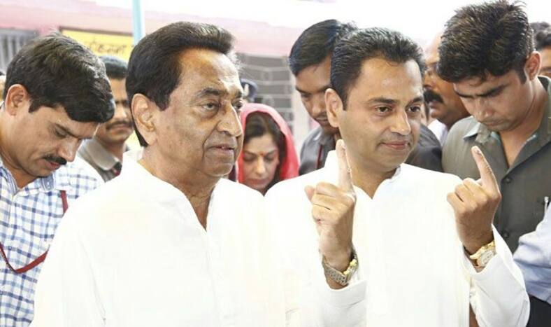 Madhya Pradesh CM Kamal Nath and his son Nakul Nath