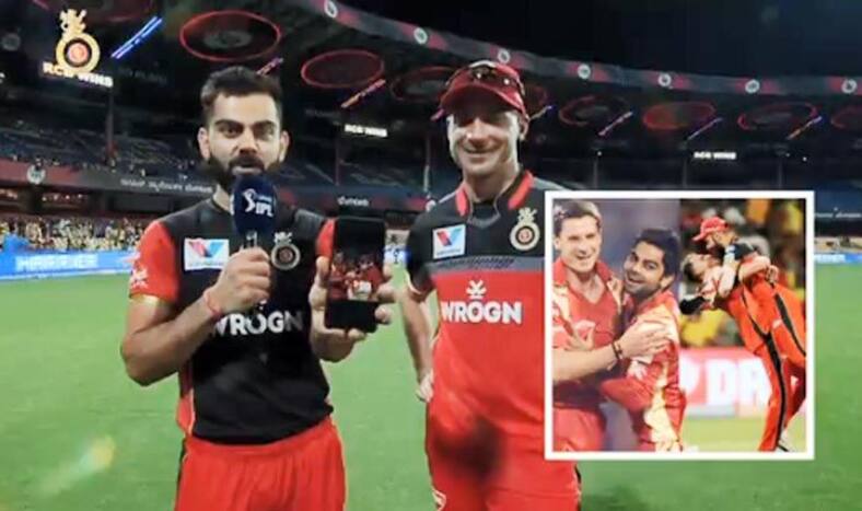 Virat Kohli and Dale Steyn react to a throwback picture_picture credits- IPL video screenshot