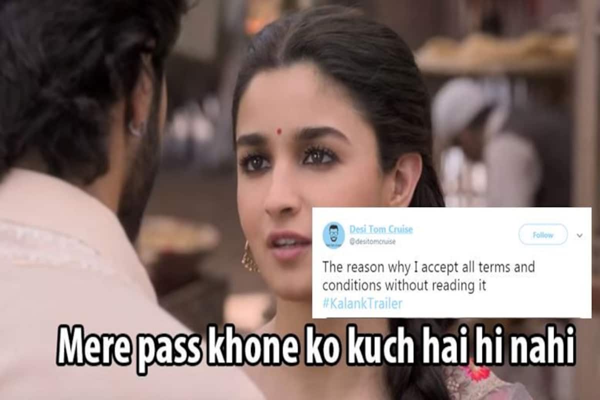 Kalank Trailer Memes: Varun Dhawan, Alia Bhatt's Film Triggers Hilarious  Memes And Jokes 