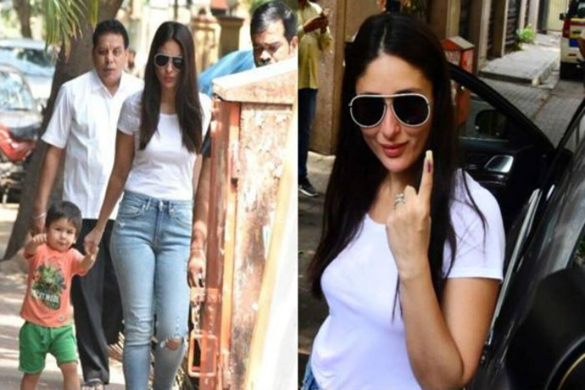 Lok Sabha Elections 2019 Taimur Ali Khan Looks Cute In Peach Green As He Accompanies Kareena Kapoor Khan To Cast Vote India Com Kareena kapoor khan • карина капур кхан.