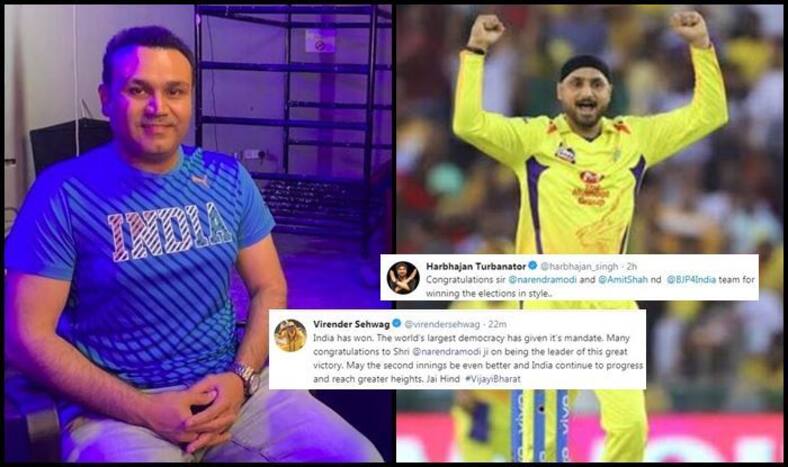 Virender Sehwag, Harbhajan Singh Congratulate Narendra Modi, BJP For Winning 2019 Lok Sabha Elections | SEE POST