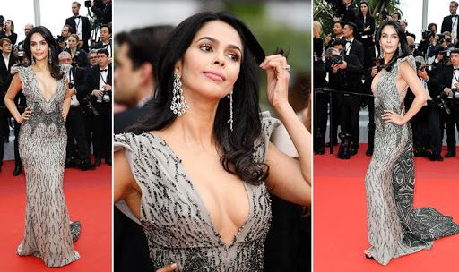 Mallika Sherawat Walks The Red Carpet in Tony Ward Couture at Cannes 2019 Mallika Sherawat