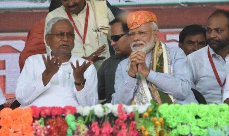 Nitish Kumar and Narendra Modi. Photo Courtesy: IANS
