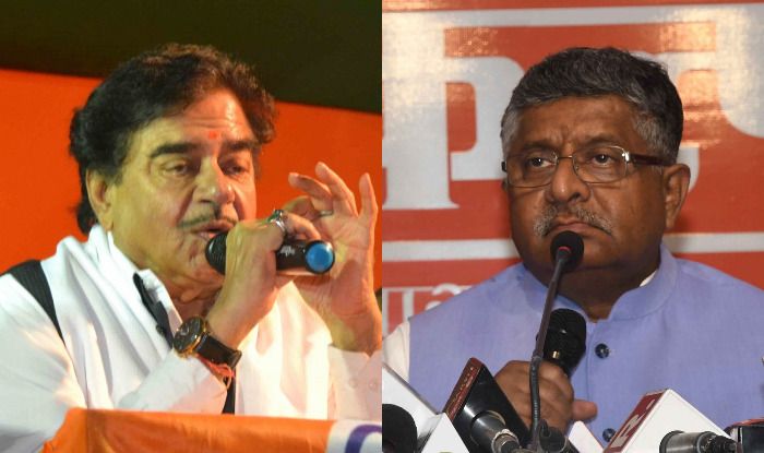 Shatrughan Sinha and Ravi Shankar Prasad. Photo Courtesy: IANS