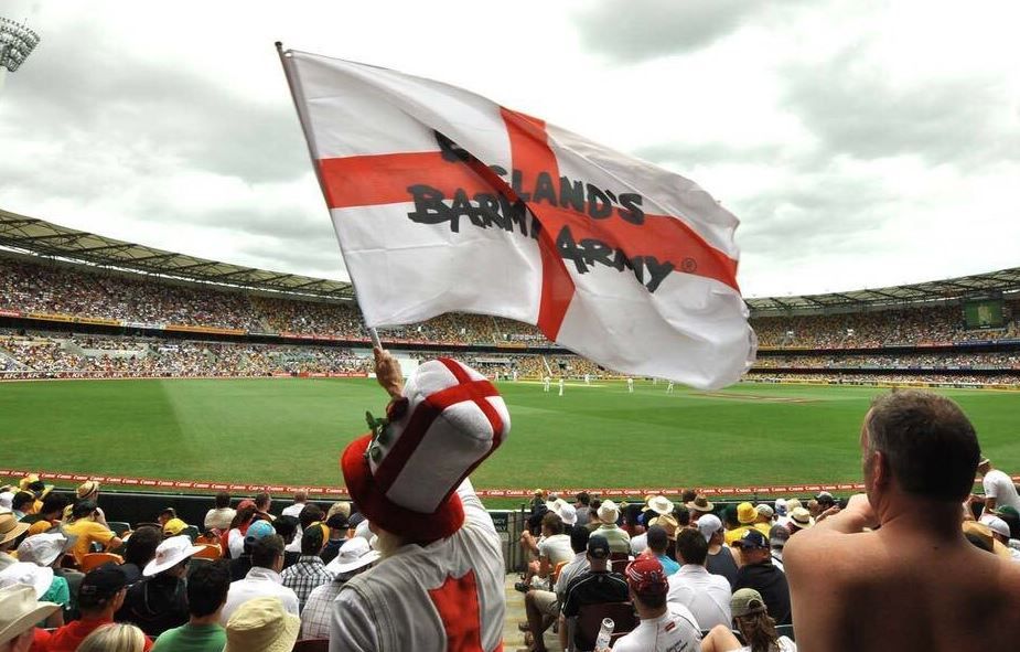 The Barmy Army brigade in a match between Australia and England. Image Source: Barmy Army.