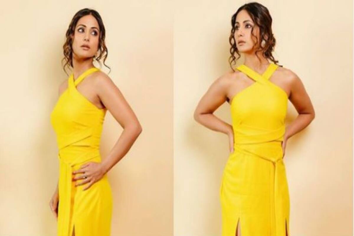 Hina Khan Looks Nothing Less Than Sunshine in Bright Yellow Dress And Nude  Makeup