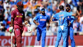 ICC Cricket World Cup 2019 Match 34 HIGHLIGHTS : Kohli, Bowlers Star as India Thump West Indies by 125 Runs in Manchester ICC Cricket World Cup 2019 Match 34 HIGHLIGHTS : Kohli, Bowlers Star as India Thump West Indies by 125 Runs in Manchester