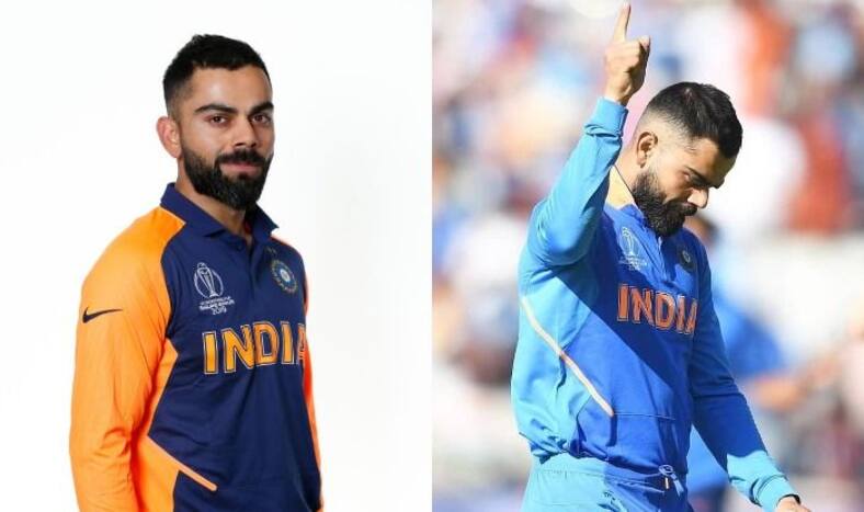 Virat Kohli, Team India, Orange Jersey, New Jersey, BCCI, ICC Cricket World Cup 2019, ICC World Cup 2019, CWC19, India vs England, IND vs ENG, Blue Jersey, Men in Blue, Bleed Blue, MS Dhoni