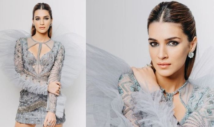 kriti sanon silver dress Kriti Sanon looks gorgeous in Silver and White combination gown for Red carpet event! , ., ., Follow for more updates @filmymantramedia , ., ., #kritisanon #bollywood #fyp #filmymantra
