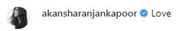 Akansha Ranjan Kapoor's Response (Screenshot)