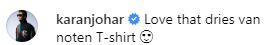 Karan Johar response (Screenshot