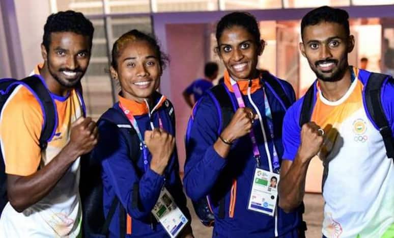 Asian games 2018, Indian athletes, Indian sprinter, Indian mixed relay team in Asian Games 2018, Hima Das, Mohammad Anas, Arokia Rajiv, MR Poovamma, Indian mixed relay team in Asian Games 2018 Hima Das Mohammad Anas Arokia Rajiv MR Poovamma, Hima Das medals, Hima Das gold medals, Hima Das news, Hima Das record,