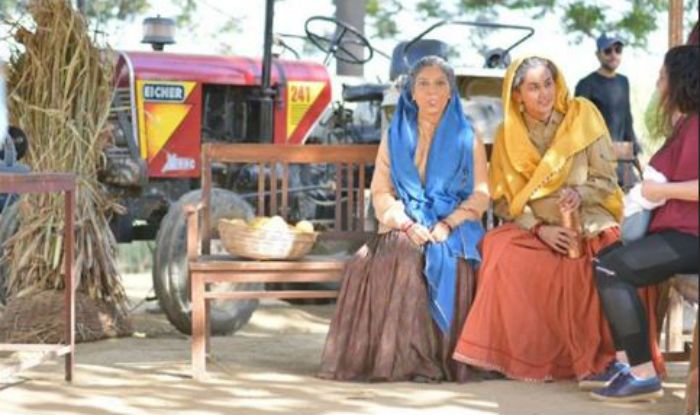 Bhumi Pednekar and Taapsee Pannu on the sets of Saand Ki Aankh