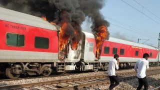 Haryana: Fire Breaks Out in Brake Binding of Telangana Express, no Casualty Haryana: Fire Breaks Out in Brake Binding of Telangana Express, no Casualty