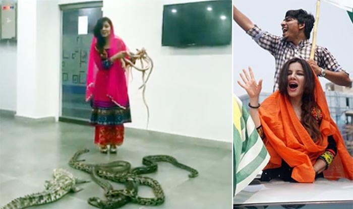 Famous Pak Singer Rabi Pirzada Plays With Snakes, Threatens PM Modi Famous Pak Singer Rabi Pirzada Plays With Snakes, Threatens PM Modi