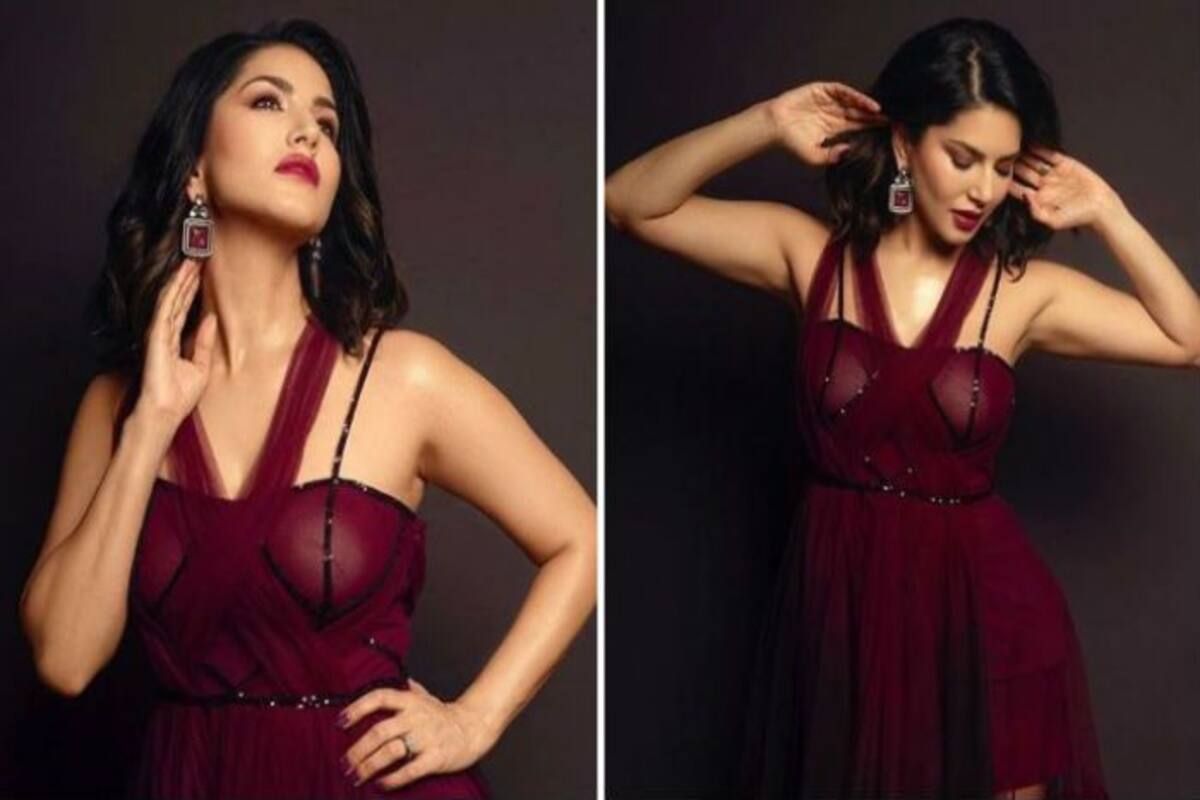 Sunny Leone Wears Sexy Maroon Dress For an Award Show And Her Fans Can't  Stop Gushing Over Her | India.com