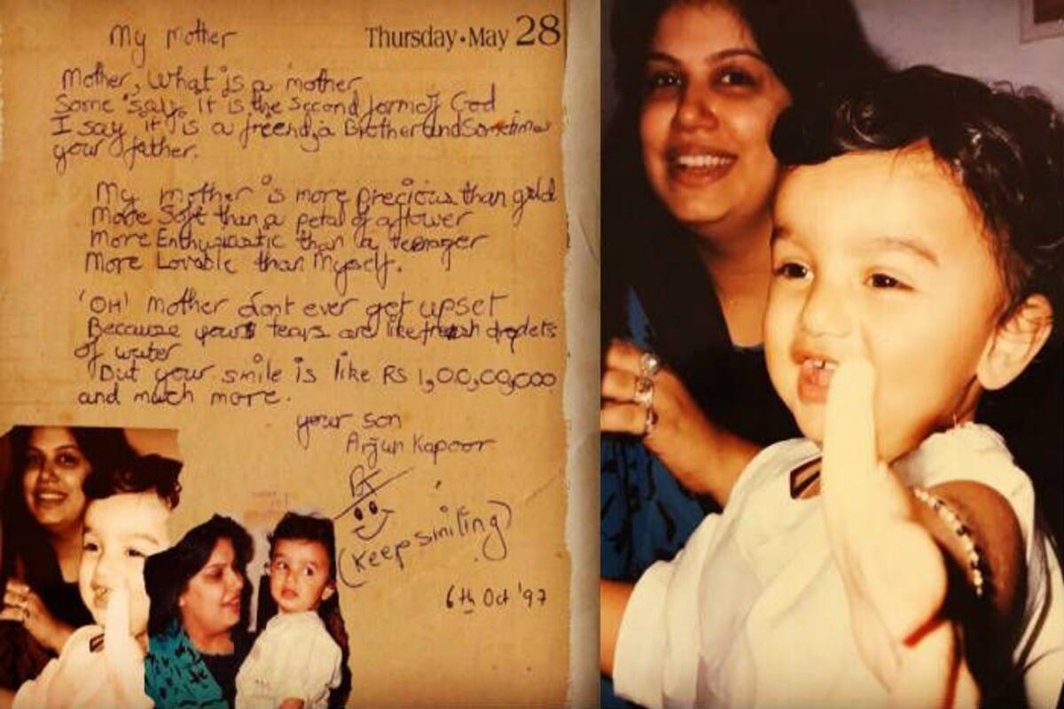 Arjun Kapoor Shares Old Poem That He Wrote To Mom As Kid Beauty Of Emotional Post Will Make You Bless Him India Com His father, kumud roy kapur, is a producer and mother, salome roy kapur, is a former model. arjun kapoor shares old poem that he