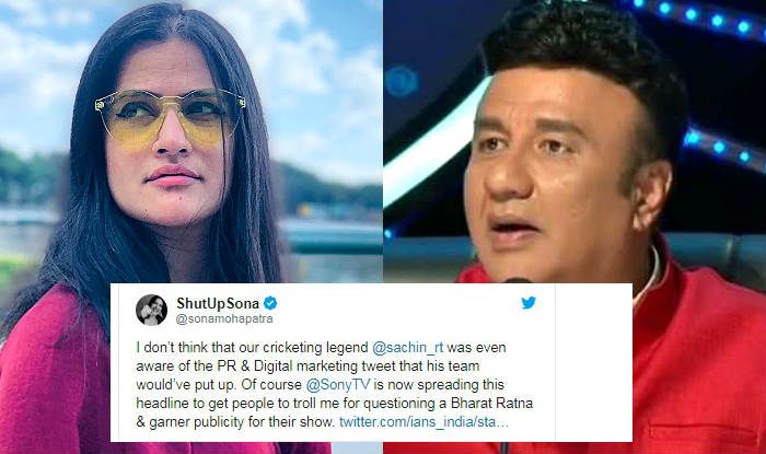 Sona Mohapatra Clarifies Her Tweet For Tendulkar After Questioning Metoo Accused Anu Maliks