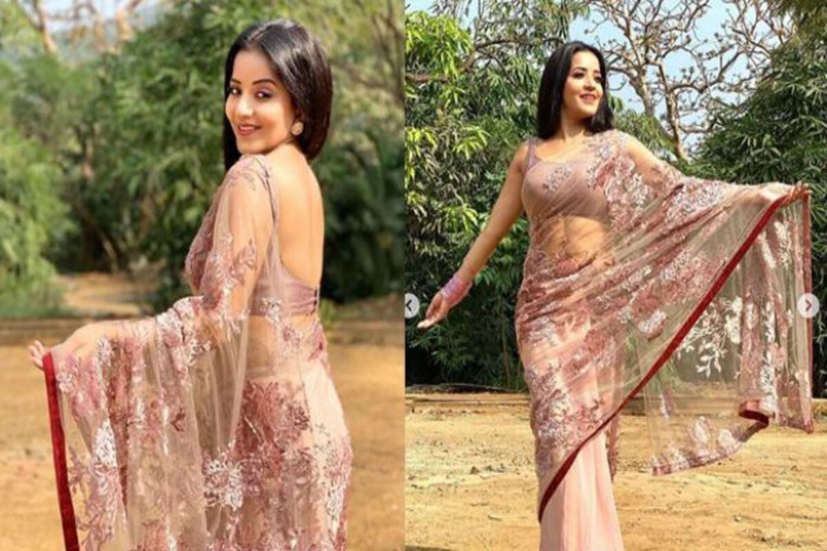 Rokul Preet Singh Sex Video - Bhojpuri Bombshell Monalisa Flaunts Her Sexy Back in Sheer Pastel Pink  Netted Saree | India.com