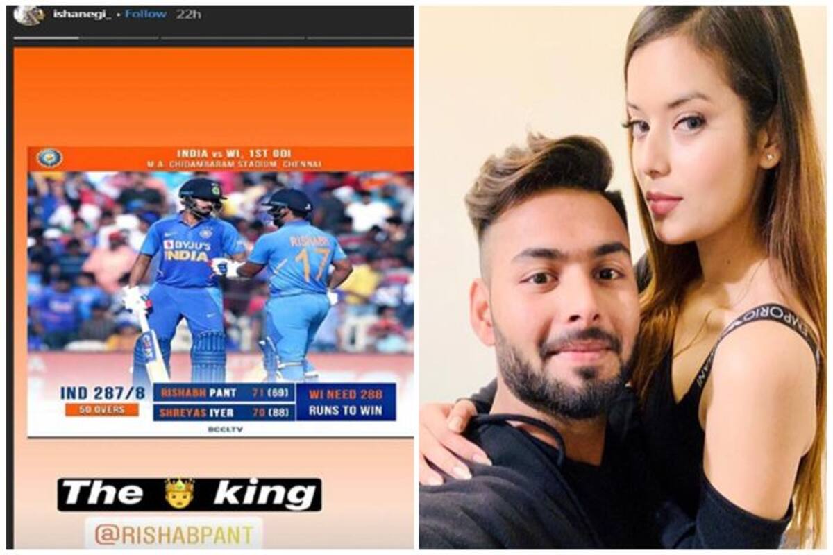 After Rishabh Pant Roars Back To Form In The 1st Odi Girlfriend Isha Negi Shows Her Love For The King Rishabh Pant