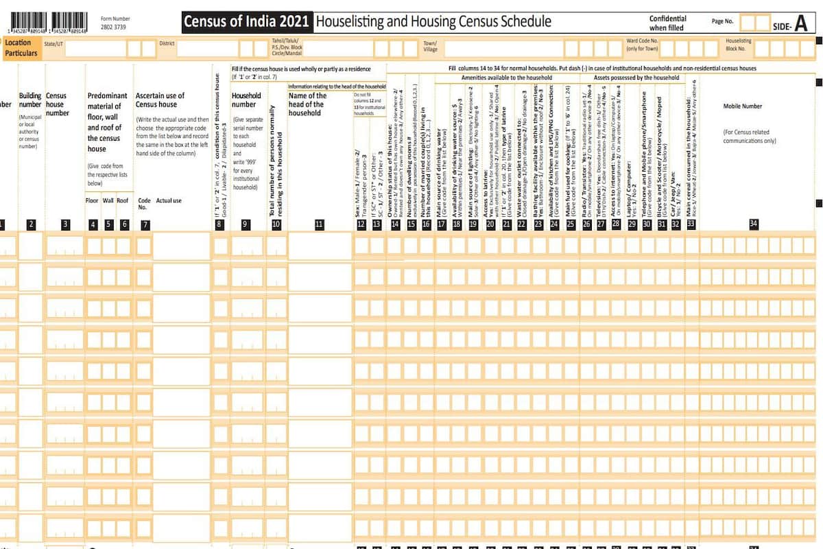 Census 2021 31 Questions You Will Be Asked In First Phase