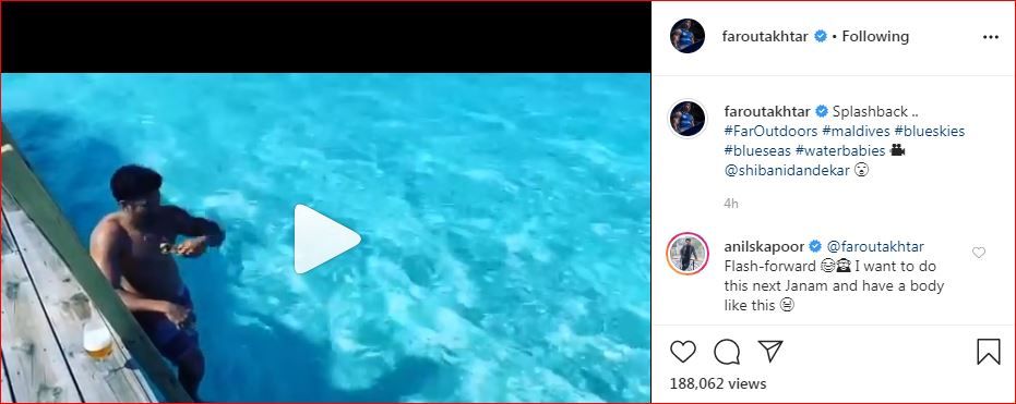 Anil Kapoor's comment on Farhan Akhtar's pool video