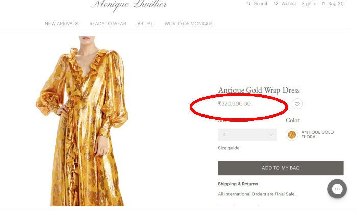 ambani dress price