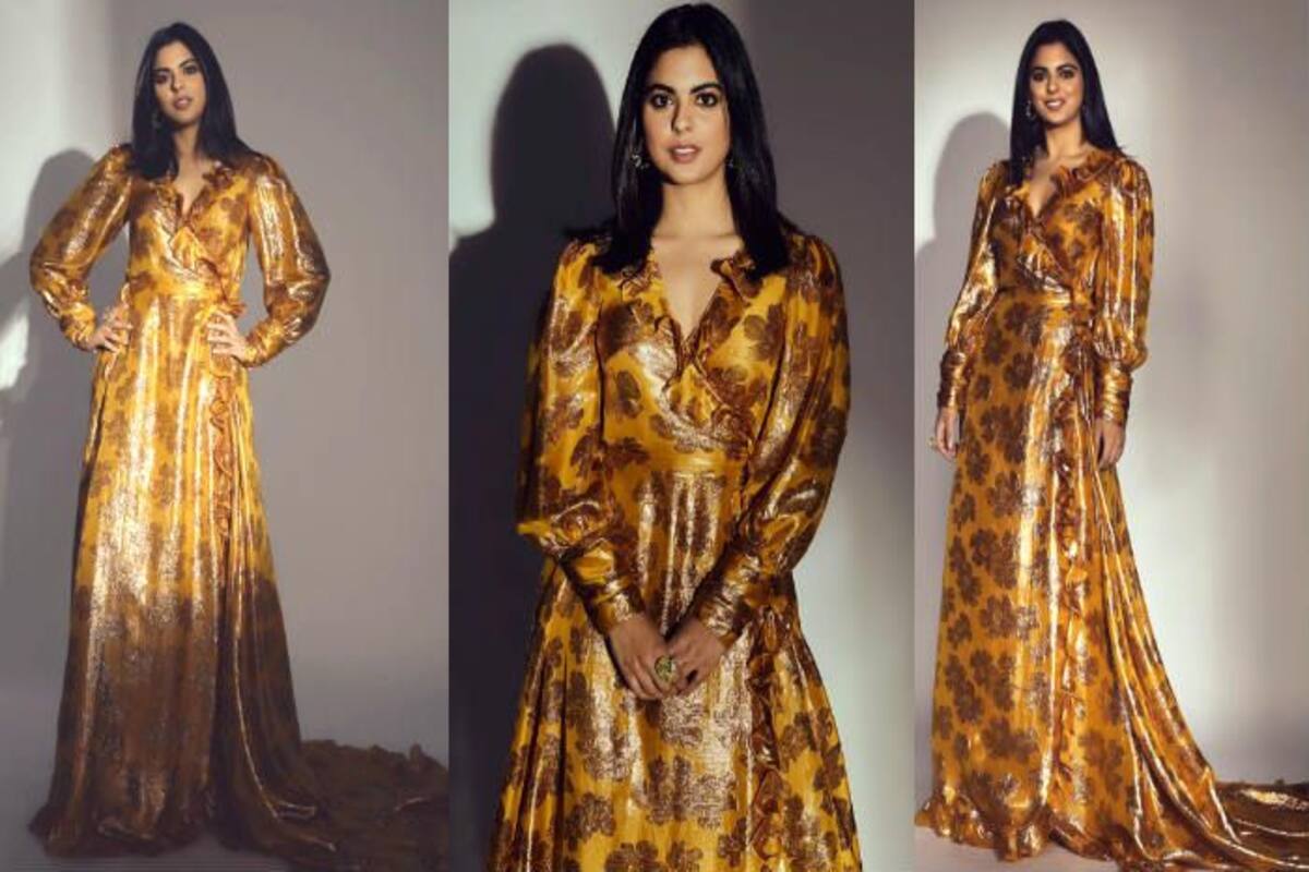 Isha Ambani Wears a Gold Wrap Dress Worth Rs 3 Lakh  Check Out Her Latest  Viral Photos | India.com