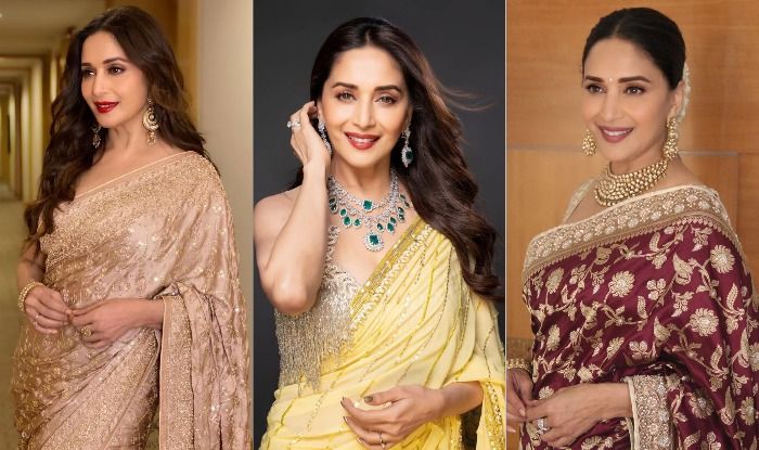 Madhuri Dixit Nene shows her love for saris in a teal Maharashtrian  Paithani | Vogue India