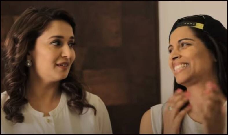 Madhuri Dixit Nene with Lilly Singh