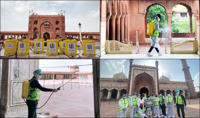 Sikh community sanitise Jama Masjid in delhi ahead of Eid 2020