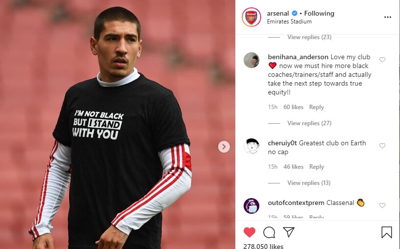Gooners gush over Arsenal's support for Black Lives Matter
