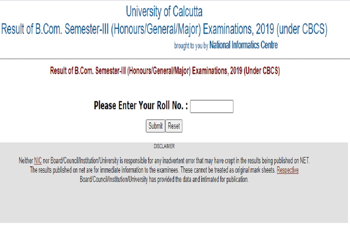 CU B.Com. 3rd Semester Exams 2019: Result Announced, Check On Wbresults ...