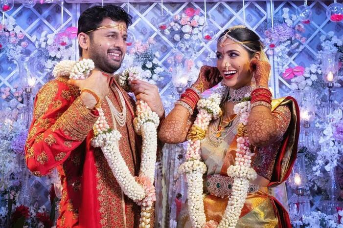 Telugu Actor Nithiin Gets Married to Shalini in Traditional South Indian Wedding Ceremony - See Photos