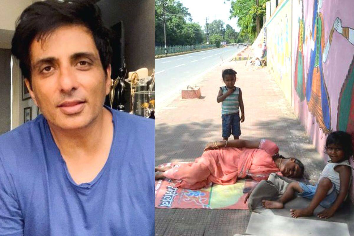 Sonu Sood To Help A Homeless Woman Forced To Live On Footpath With Her Two Kids India Com