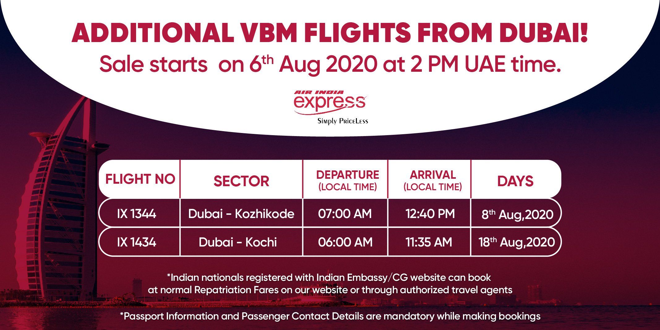 air india express travel guidelines to sharjah
