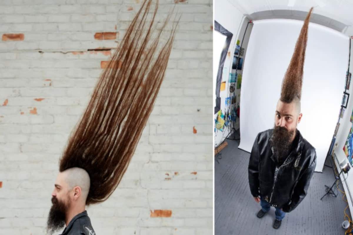 Us Man Breaks Guinness World Record For The Tallest Mohawk That Measures 42 5 Inches India Com