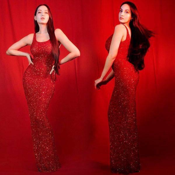Nora Fatehi Looks Stunning in Her Red Sparkling Gown by Yousef Al Jasmi- Yay or Nay?