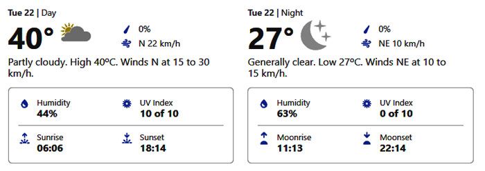 sharjah weather forecast september 22