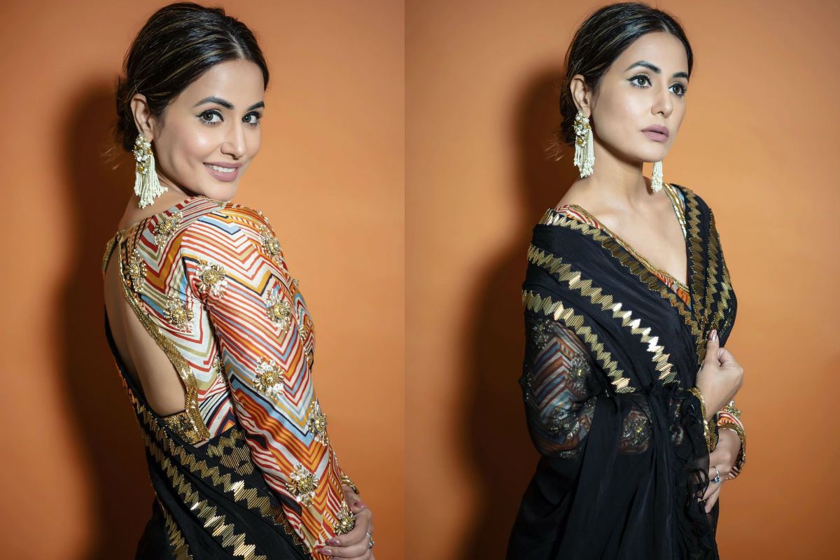 Bigg Boss 14: Hina Khan Looks Drop Dead Gorgeous in Her Black Saree – Fashionista on a Roll! | India.com