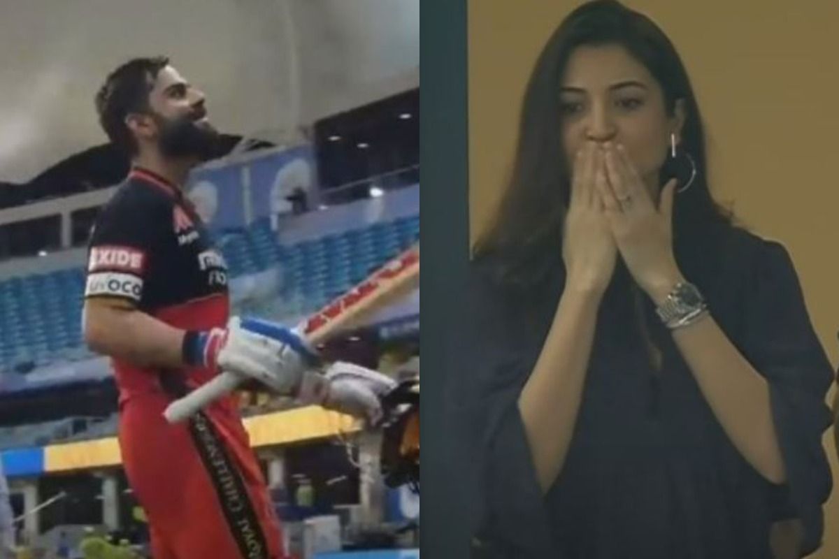 IPL 2020 CSK VS RCB: Anushka Sharma Smiles, Gives Flying Kisses To ...