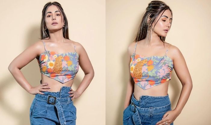 Hina Khan's Bigg Boss 14: Hina Khan Looks Stunning as She Poses in a Reversible Bandana Top And High Waisted Belted Denim, See PHOTOS