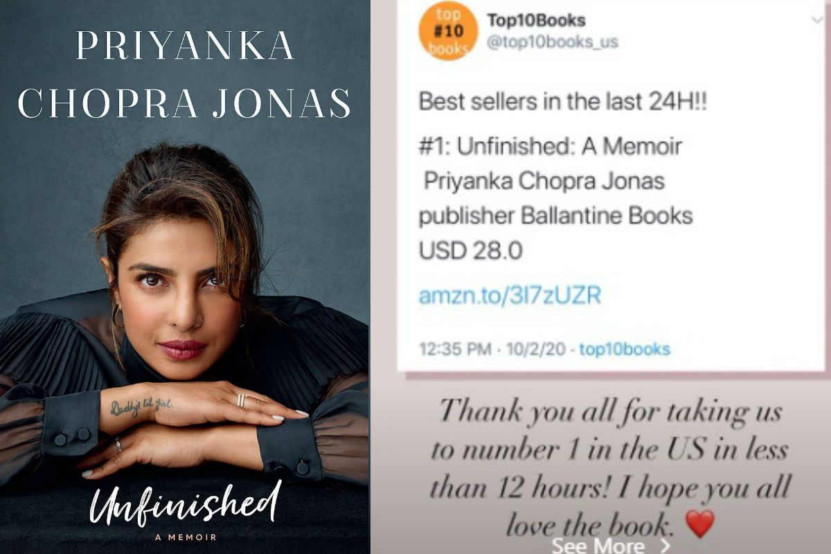 1st Time Priyanka Chopra Hindi Xvideo - Priyanka Chopra Jonas' Unfinished is Already a Best Seller in The US, Actor  Makes a Happy Post | India.com