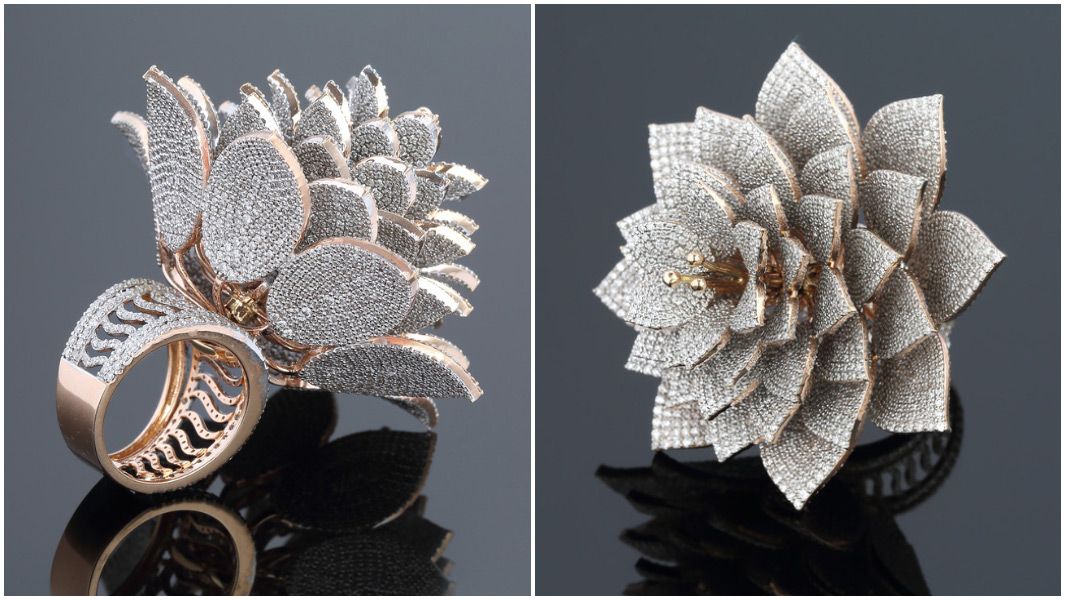 18k White Gold Diamond Key Fashion Ring Love – ASweetPear