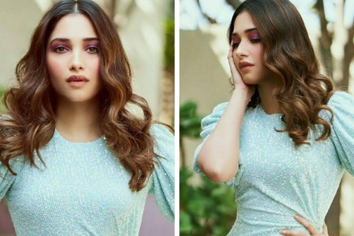 1200px x 800px - Tamannaah Bhatia Shimmers In An Icy Blue Sequin Midi Dress Worth Rs 34K,  See PICS